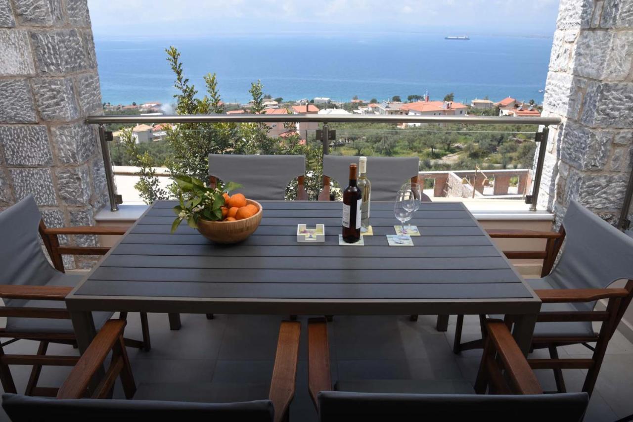 Villa Dafni - Infinite Sea Vistas With Private Pool Kalamata Zewnętrze zdjęcie